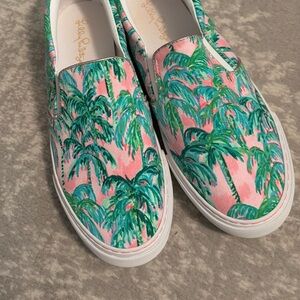 Lilly Pulitzer Julie Pink and Green Tropical Sneakers